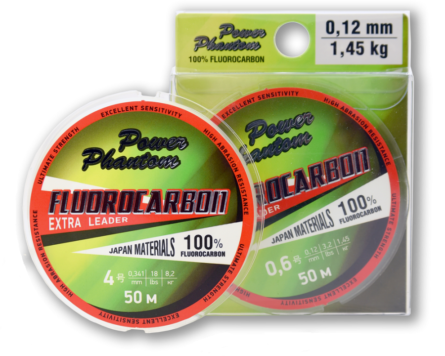 Леска Power Phantom Fluorocarbon Extra Leader, 1,0  0,16мм, 2,1 кг,прозрачный, 50м