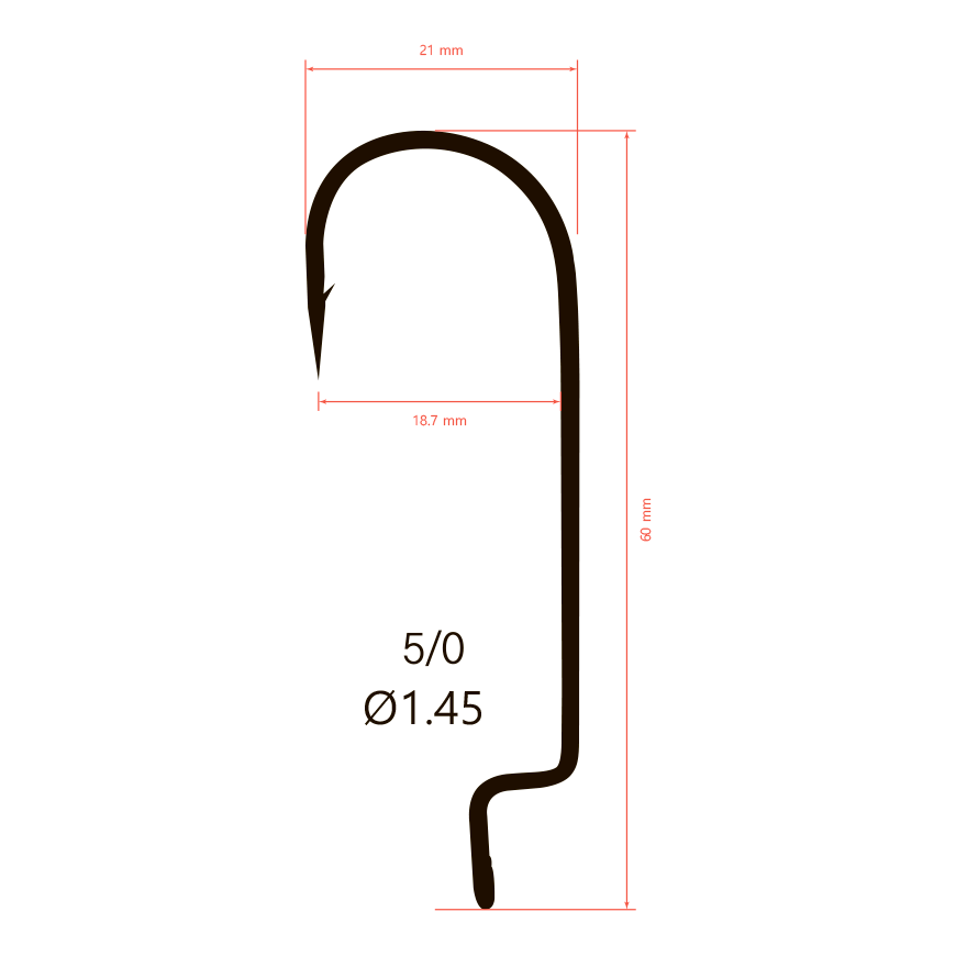 Крючки офсетные Saikyo BS-2314 Offset Round Bend Worm