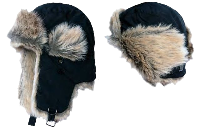 Шапка Alaskan с меховой отделкой черная (B346)