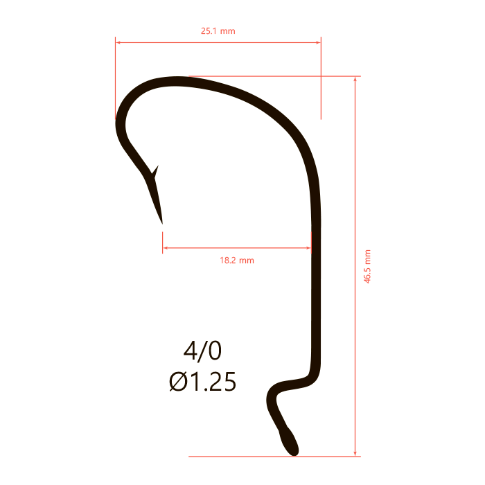 Крючки офсетные Saikyo BS-2312 Offset Worm
