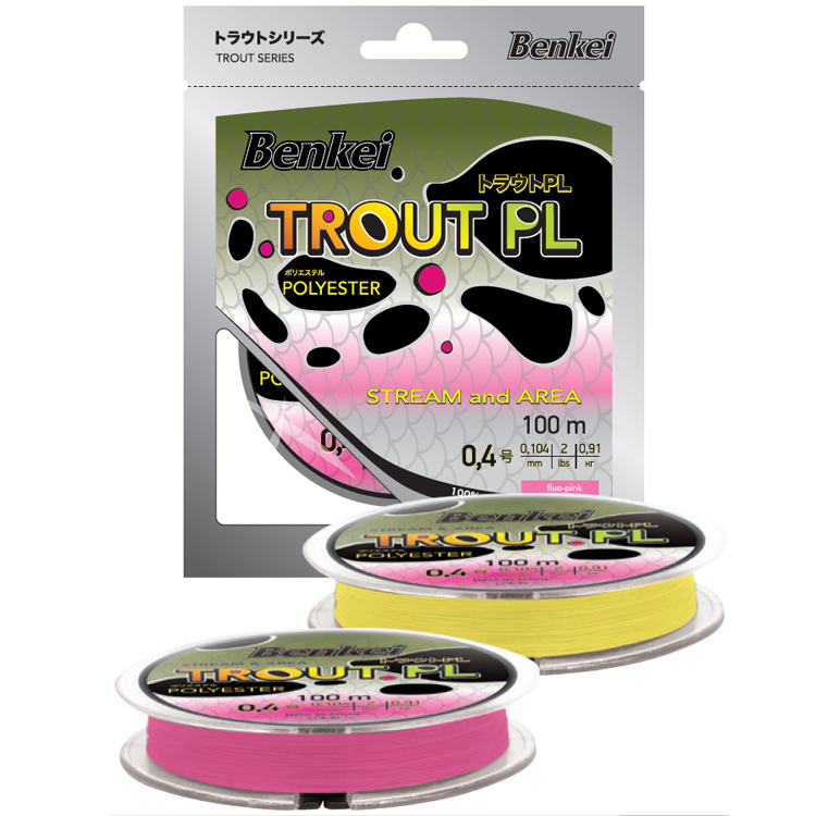 Полиэстер Benkei Trout PL 100m розовый fluo #05 (0,117mm), 1,22kg