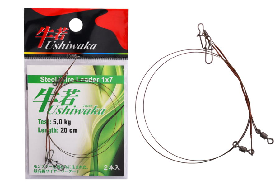Поводок Ushiwaka  USWL72005, 1х7, 5кг/20см, 2шт