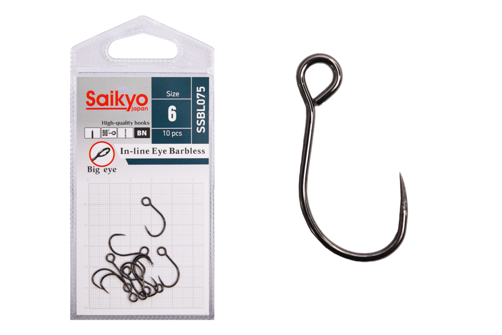 Крючки Saikyo SSBL075 In-line Eye Barbless