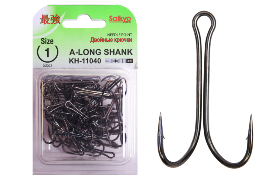 Крючки Saikyo двойн.Long Shank KH-11040  BN №   1 (50шт)