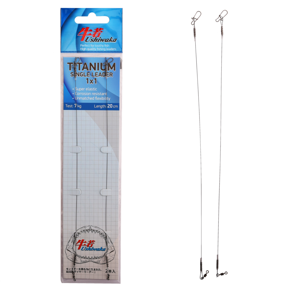 Поводки Ushiwaka Titanium Single Leader 1x1 Поводки Ushiwaka Titanium Single Leader 1x1