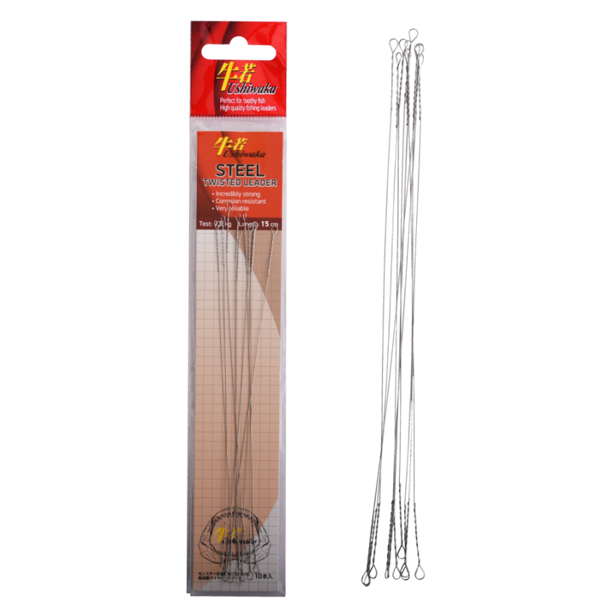 Поводок Ushiwaka Steel Twisted UST1579, 7,9кг/15см, 10шт