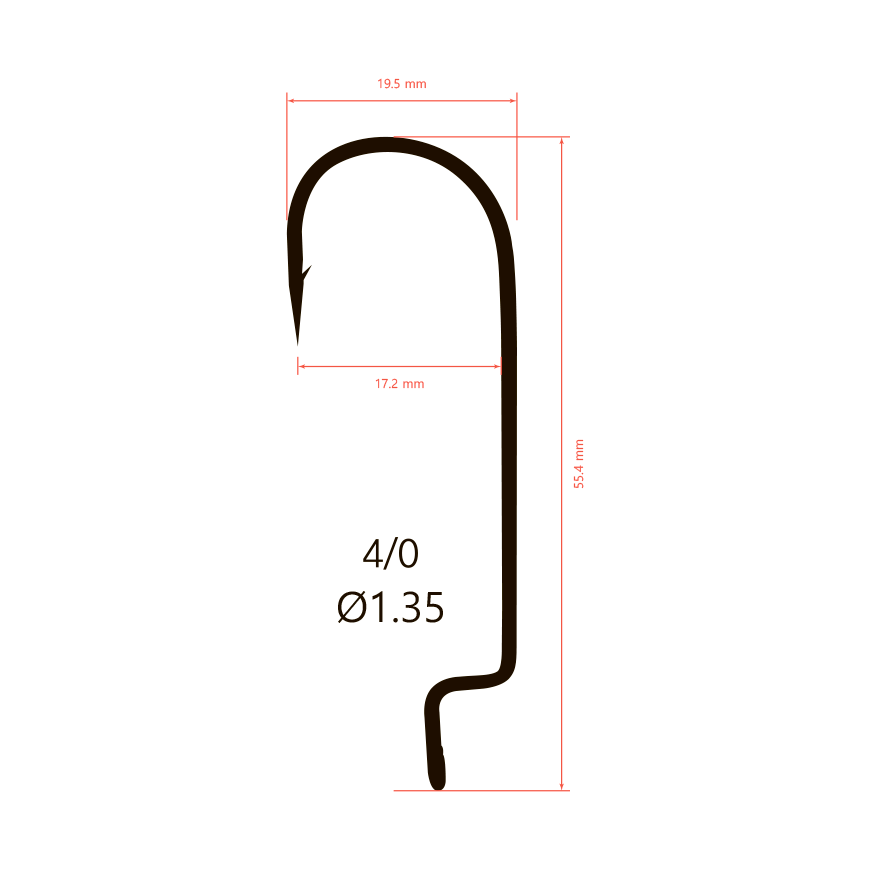 Крючки офсетные Saikyo BS-2314 Offset Round Bend Worm
