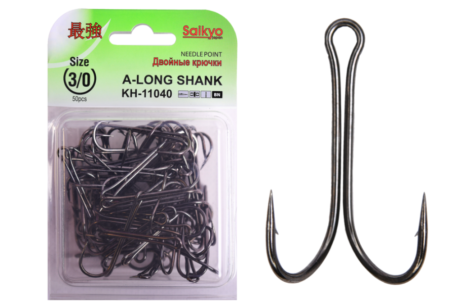 Крючки Saikyo двойн.Long Shank KH-11040  BN №  3/0 (50шт)