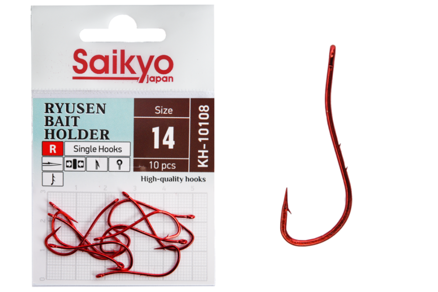 Крючки Saikyo KH-10108 R BN RYUSEN BAIT HOLDER №14 (10 шт.)