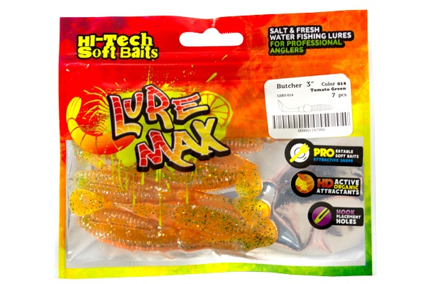 Мягк.приманки LureMax BUTCHER 5&apos;&apos;/12,5см, LSB5-014 Tomato Green (5 шт.)