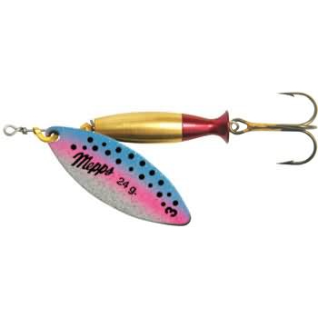 Блесна вращ. Mepps AGLIA LONG HEAVY, 1+ SILVER/Rainbo