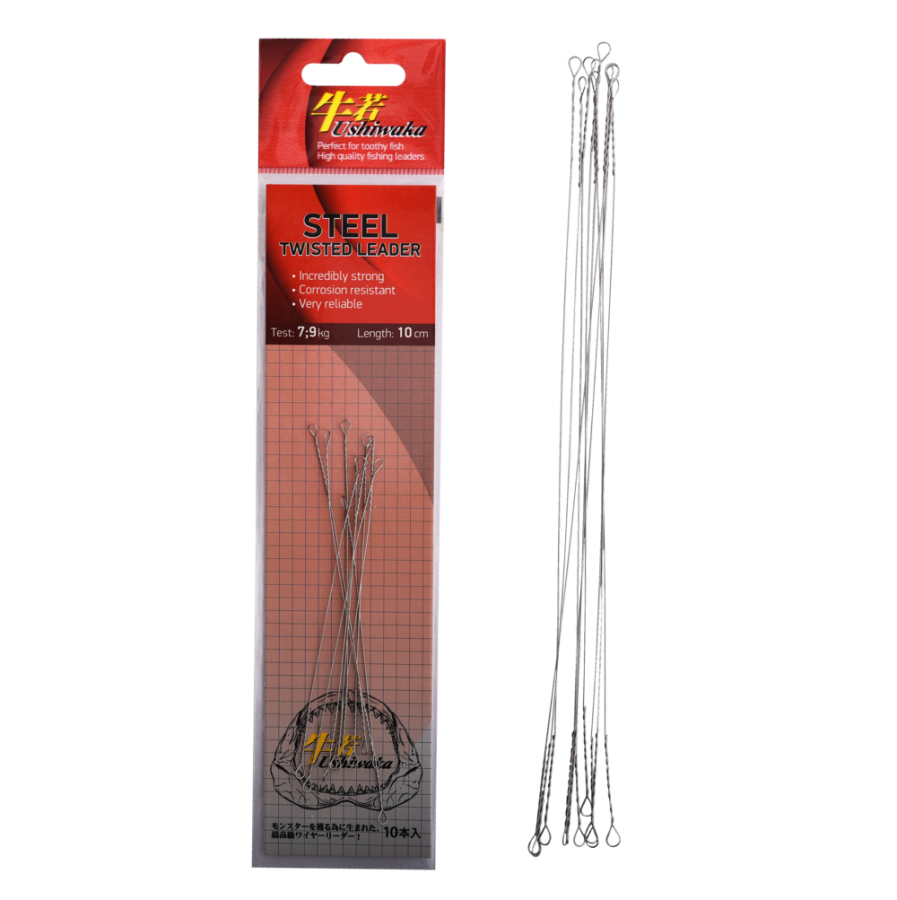 Поводок Ushiwaka Steel Twisted UST1079, 7,9кг/10см, 10шт