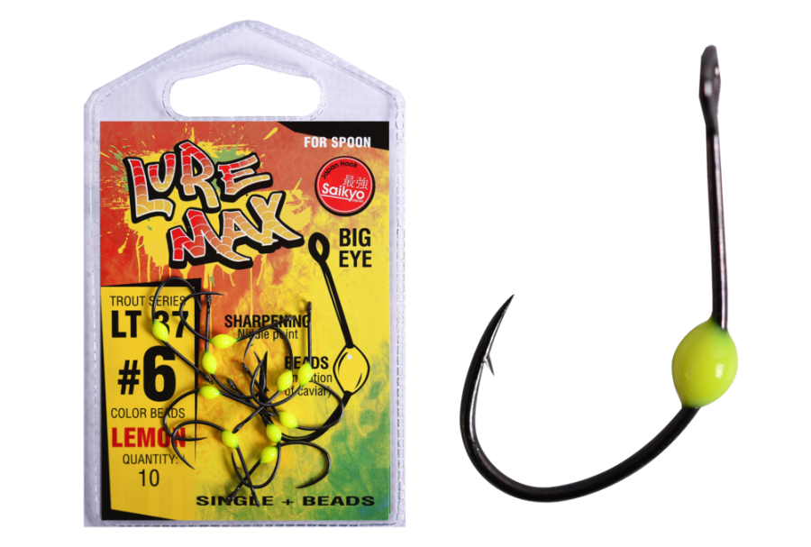 Крючки LureMax Trout LT37  #6 Lemon (10шт)