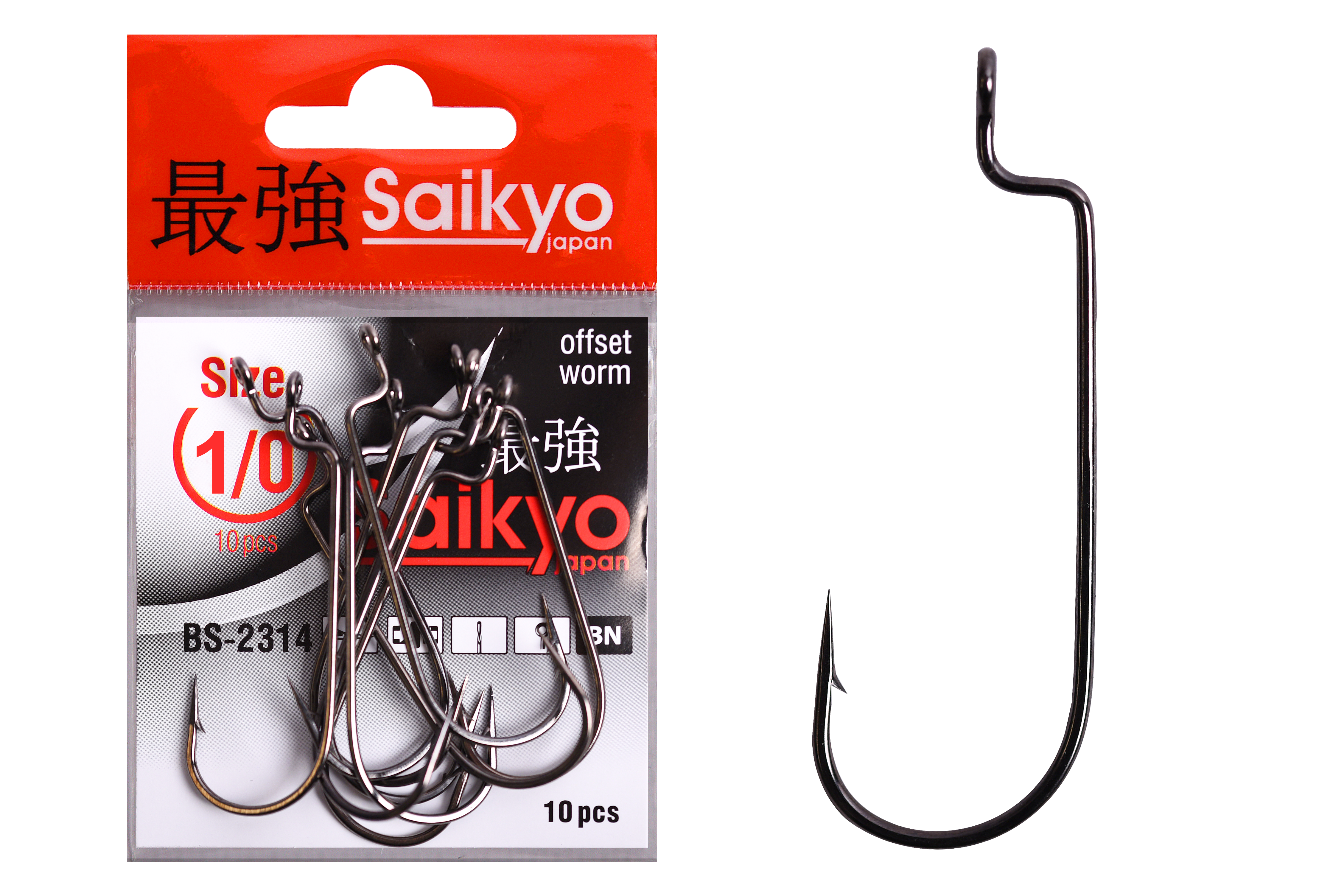 Крючки офсетные Saikyo BS-2314 Offset Round Bend Worm