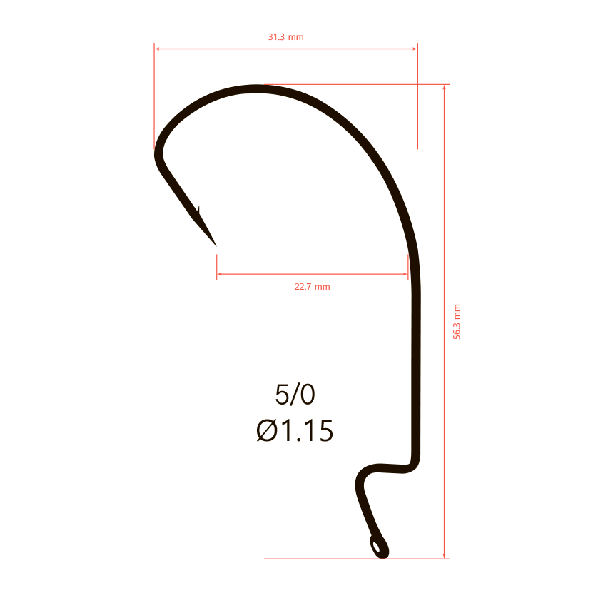 Крючки офсетные Saikyo BS-2315 Offset Wide Range Worm