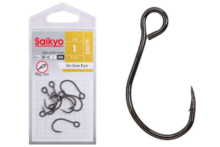 Крючки Saikyo SS075-BN IN-LINE EYE №1 (8 шт.)