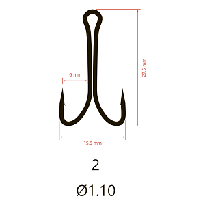 Крючки Saikyo двойн.Normal Shank KH-11041  №   2 BN (50шт)