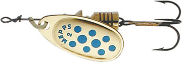  . Mepps COMET PTS, 5, Gold/Blue dots