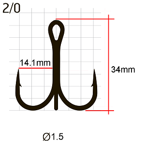 Крючки Saikyo тройн.7001BN №2/0 (25шт)