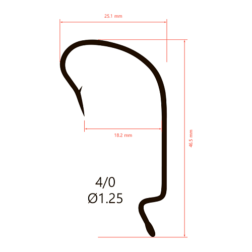Крючки офсетные Saikyo BS-2312 Offset Worm
