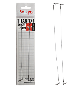 Поводок Saikyo Titan 1x1 STO2517, 17кг/25см, 2шт