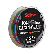 Шнур Saikyo KAGINAWA X4PE 150m, мультиколор #1.5 (0,205mm), 9,1kg