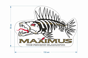 Наклейки Maximus &quot;Рыба&quot; бел/пл 150*98