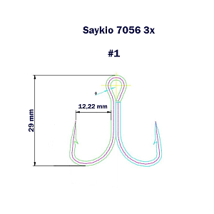 Крючки Saikyo тройн.7056 TN 3X №  1 (25шт)