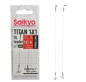 Поводок Saikyo Titan 1x1 UL STOUL1204, 4кг/12см, 2шт