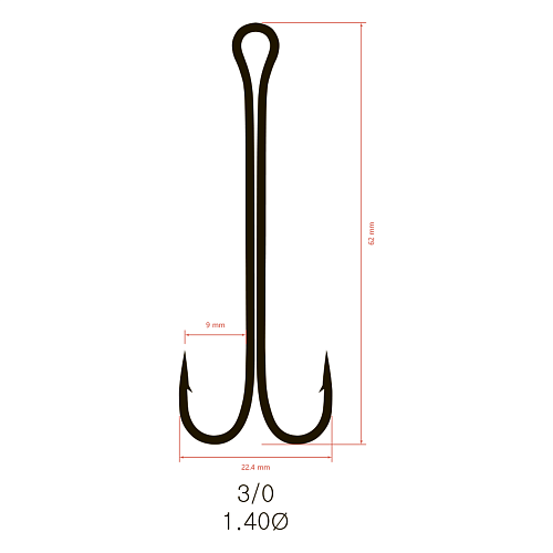 Крючки двойные Saikyo KH-11040 Double Hook (A-Long Shank)