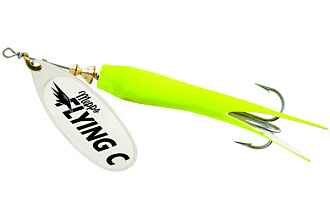  . Mepps AGLIA FLYING C, 10g 3 SILVER/Chartreuse