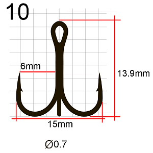 Крючки Saikyo тройн.7001BN № 10 (50шт)