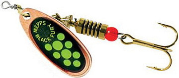  . Mepps BLACK FURY  00, Copper/Chartreuse