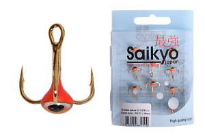 Тройник-капля Saikyo с глазом золот. №12G ( 10шт)