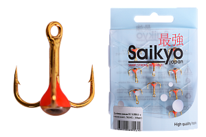 Тройник-капля Saikyo с глазом золот. №14G ( 10шт)