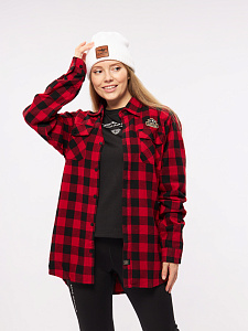 Рубашка Alaskan фланелевая красная клетка    XS