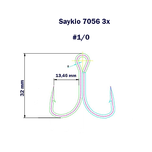 Крючки Saikyo тройн.7056 TN 3X №1/0 (25шт)