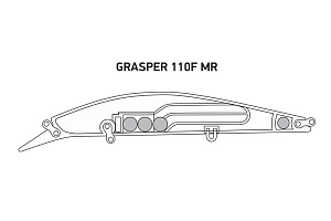 Воблер LureMax GRASPER 110F MR-015 18,5 г. плавающий