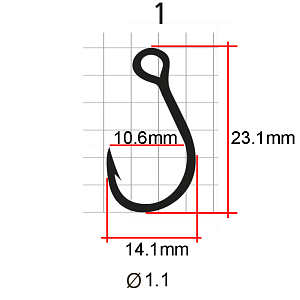 Крючки Saikyo SS075-BN IN-LINE EYE №1 (8 шт.)