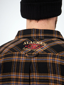 Рубашка Alaskan с мех. подкл. коричн. клетка    XS