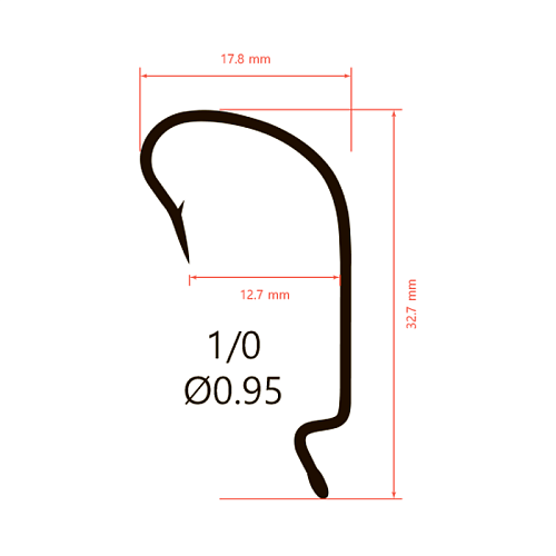 Крючки офсетные Saikyo BS-2312 Offset Worm