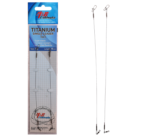 Поводки Ushiwaka Titanium Single Leader 1x1 Поводки Ushiwaka Titanium Single Leader 1x1