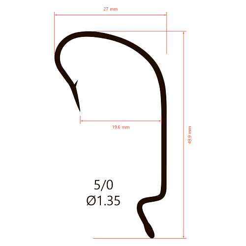 Крючки офсетные Saikyo BS-2312 Offset Worm
