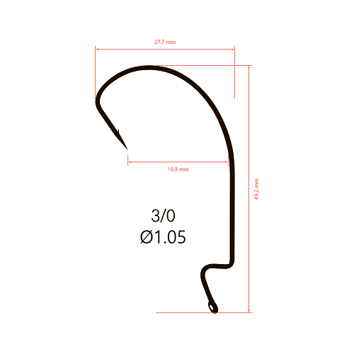 Крючки офсетные Saikyo BS-2315 Offset Wide Range Worm