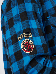 Рубашка Alaskan фланелевая синяя клетка    XS