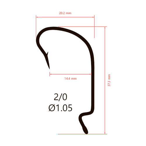 Крючки офсетные Saikyo BS-2312 Offset Worm