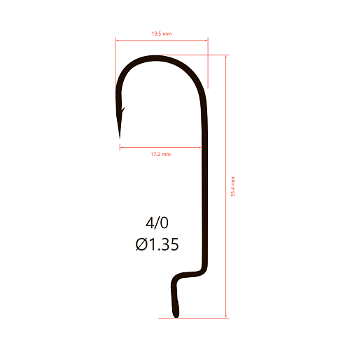 Крючки офсетные Saikyo BS-2314 Offset Round Bend Worm