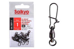 Вертлюг с застежкой Saikyo SA-307-1 - 10 шт (18кг)