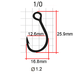 Крючки Saikyo SS075-BN IN-LINE EYE №1/0 (6 шт.)