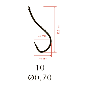 Крючки Saikyo KH-10108 R BN RYUSEN BAIT HOLDER №10 (10 шт.)